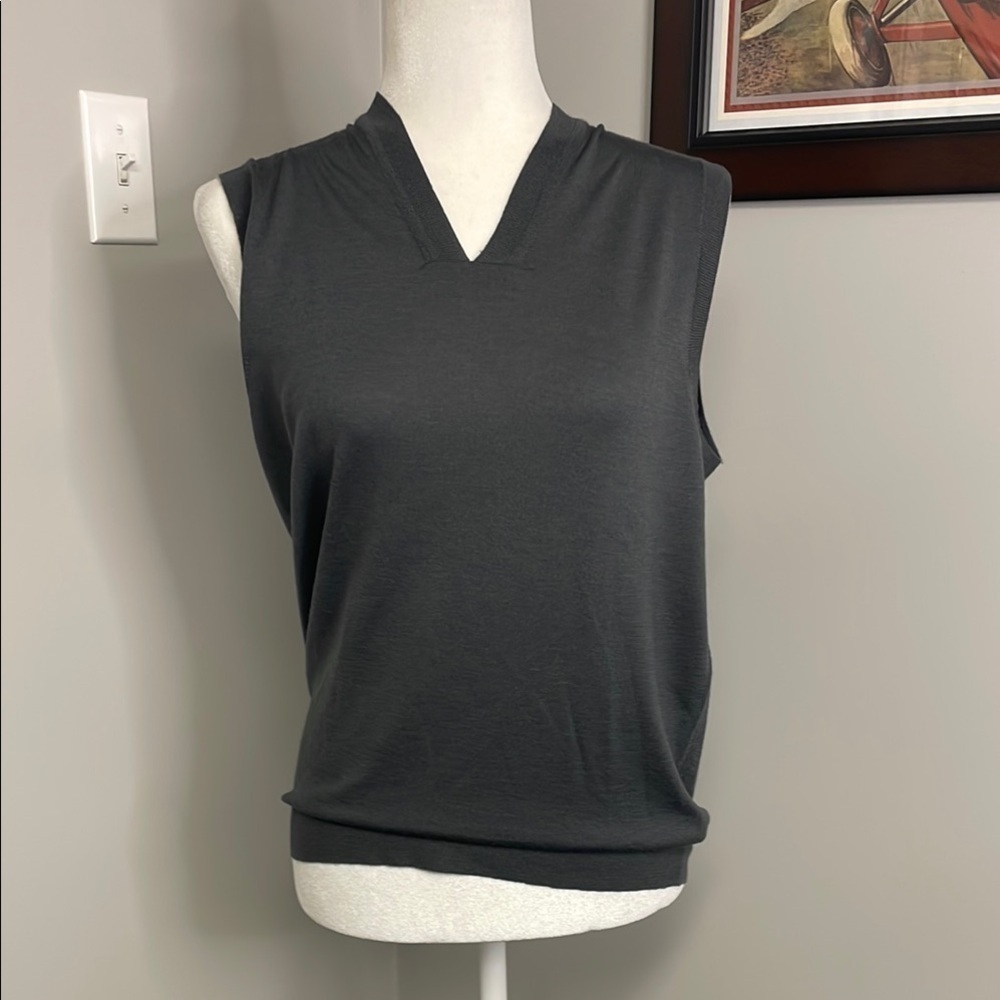 Peter Geeson New Wool Womens Sweater Vest England Gray Size Medium Golf